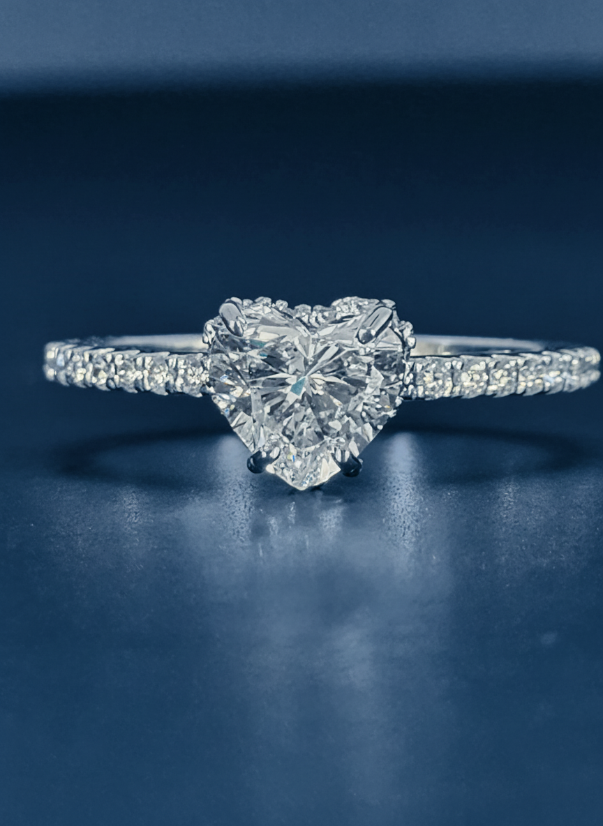 Heart-Shaped Lab Grown Diamond Ring